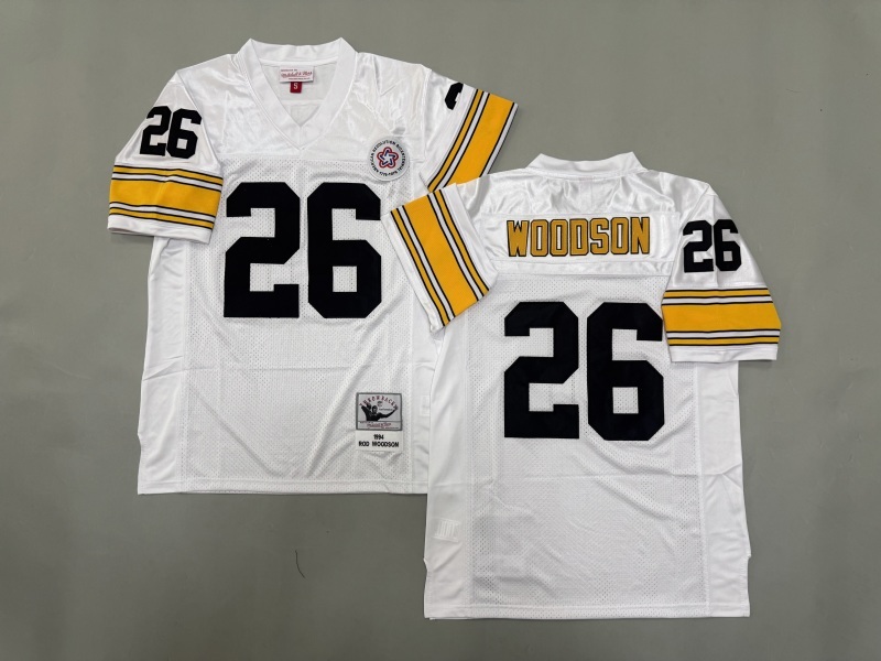 Men 2025 Pittsburgh Steelers #26 Woodson white Throwback Limited NFL Jersey style 001->pittsburgh steelers->NFL Jersey